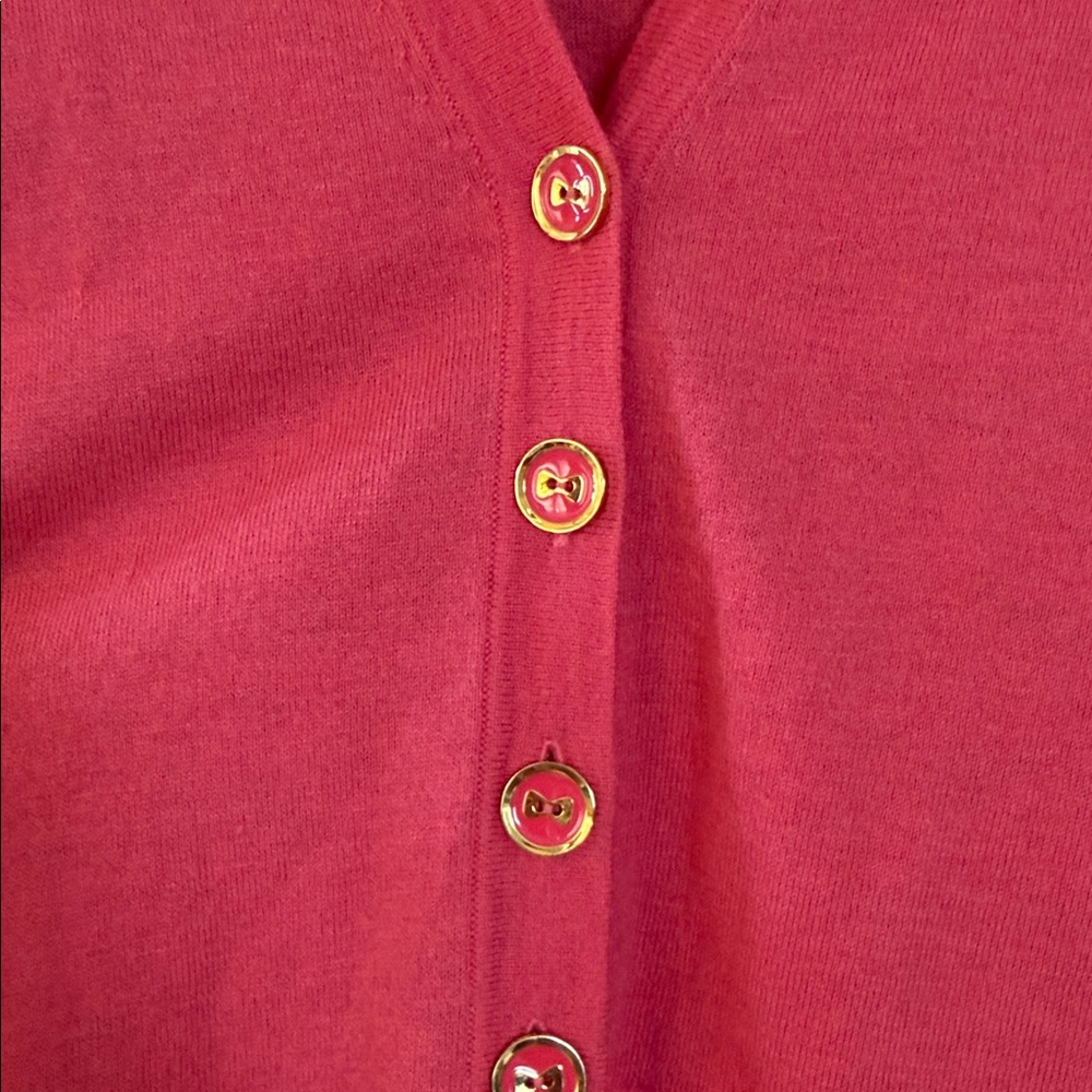 Lily Pulitzer Coral Button-Up Cardigan - Picture 4 of 6